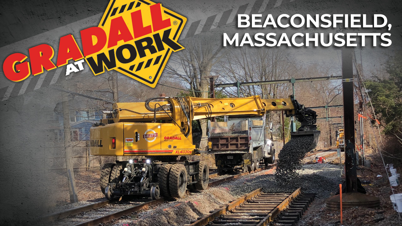 Wheeled Excavator with Rail Gear on Major Track Renewal Project
